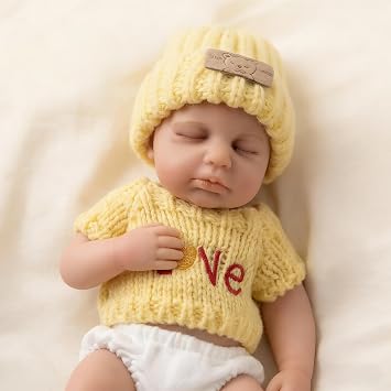 RXDOLL Reborn Baby Dolls Squishy Silicone Full Body 8 inch Realistic Full Silicone Baby Doll Girl Soft Body Lifelike Newborn Babies Doll Posable for Kids 3+ or Collectors