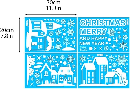 Miniatura 3 de Pegatinas de Navidad Centro Comercial Pegatinas para Ventana de Habitación de los Niños Pegatinas de Pared Set Decoración de Navidad Decoración de