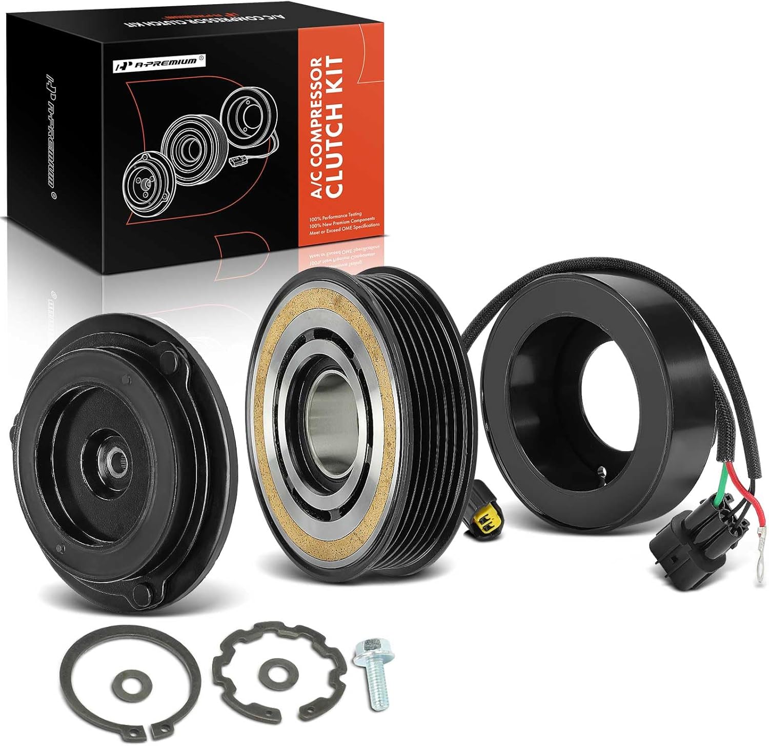 A-Premium Air Conditioner AC Compressor Clutch Kit Compatible with Hyundai Palisade 2020 2021 2022 3.8L