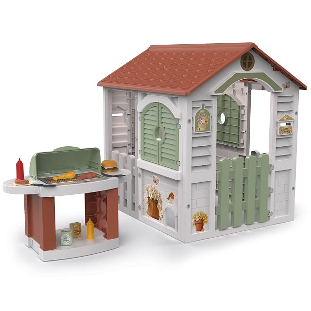 Chicos - Casita Infantil Exterior con Barbacoa y 19 Accesorios