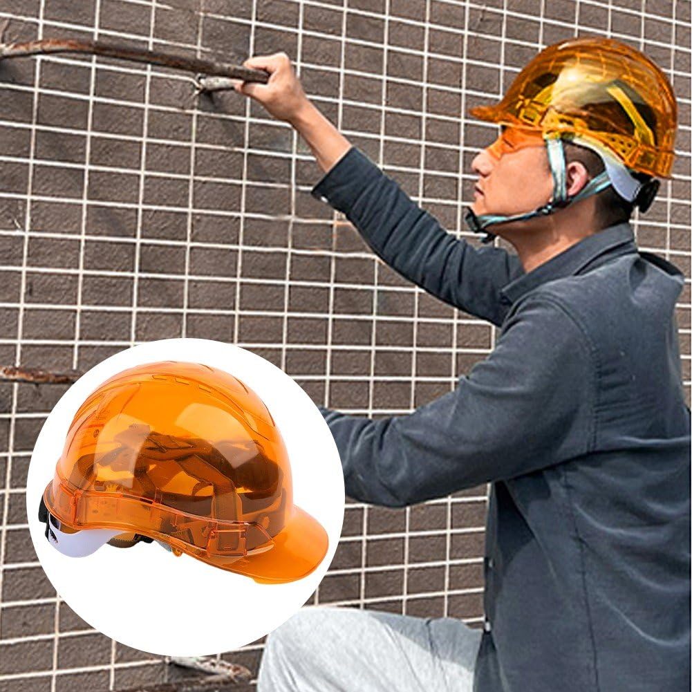 Casco De Seguridad Transparente para Exteriores, Casco Protector para Trabajadores, Casco Duro para Constructores Forestales, Construcción E Industria.