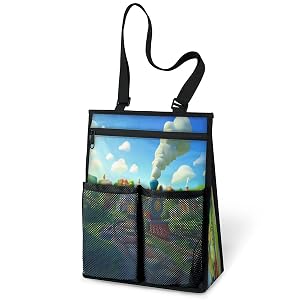 Ourtheme Cute Cartoon Train Portable Shower Bag for Travel Gym Camp Beach Tote Shower Caddy Bags Hanging Toiletry