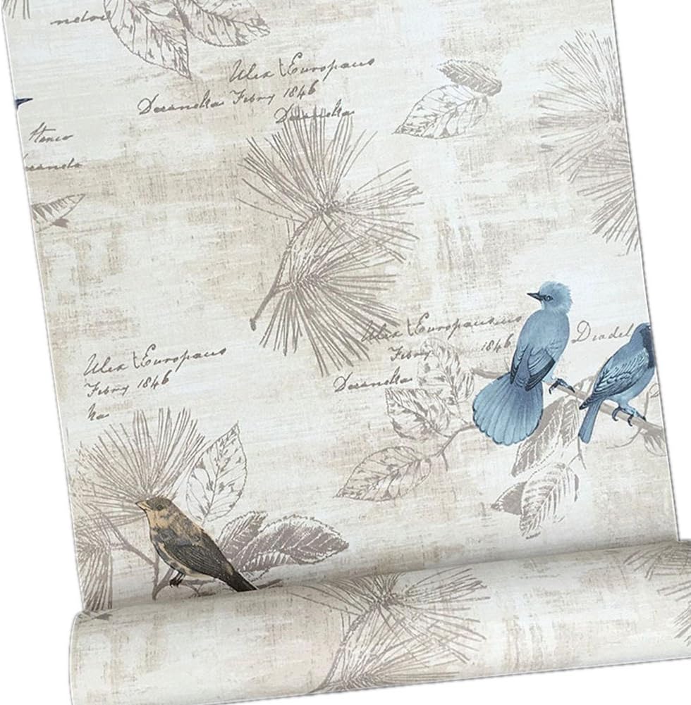 WDragon Self Adhesive Decorative Paper Wallpaper Furniture Stickers Wallpaper Cabinets Wardrobe Shelf Liners,45cm X 250cm (Blue Bird)