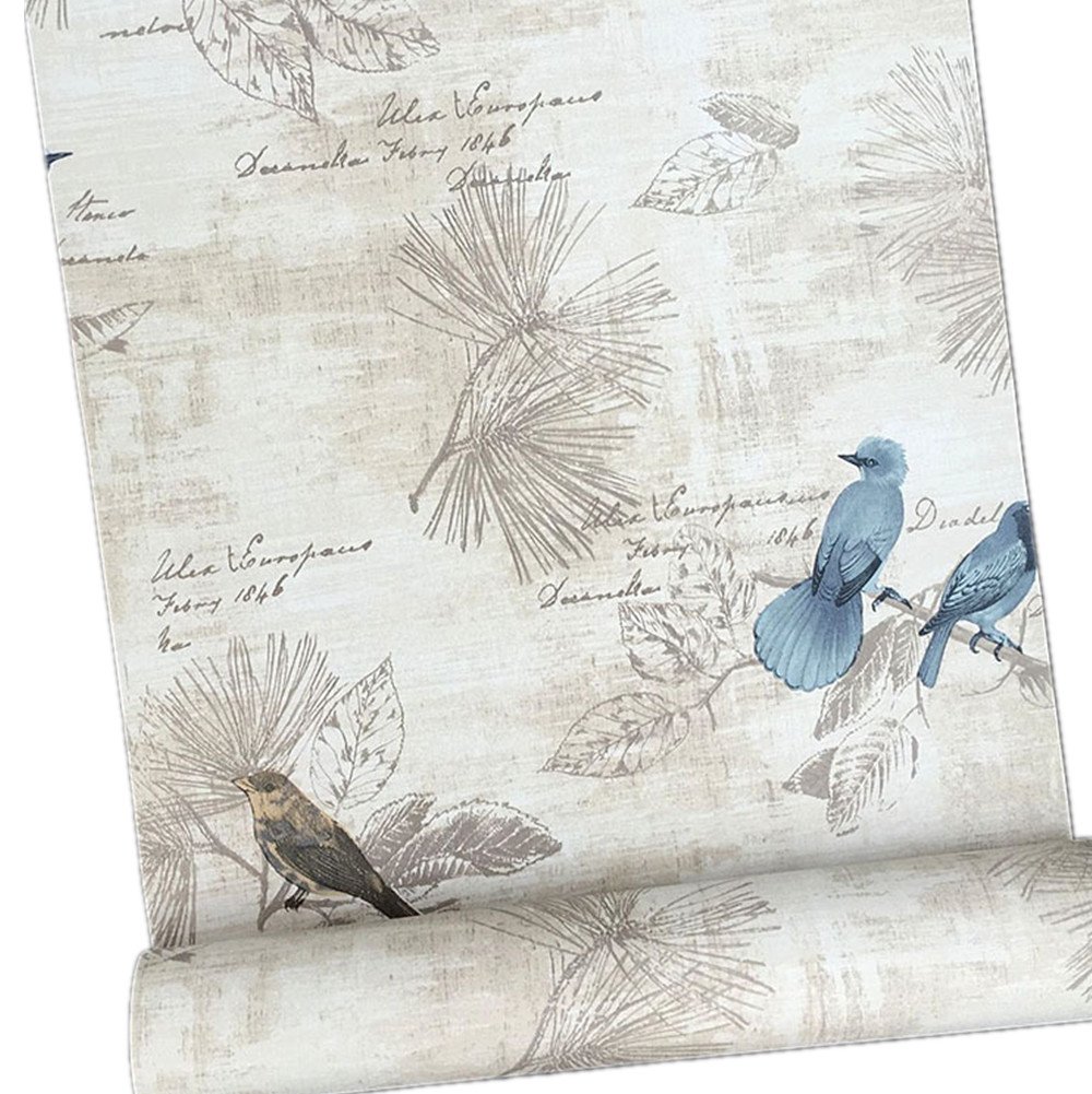 WDragon Self Adhesive Decorative Paper Wallpaper Furniture Stickers Wallpaper Cabinets Wardrobe Shelf Liners,45cm X 250cm (Blue Bird)