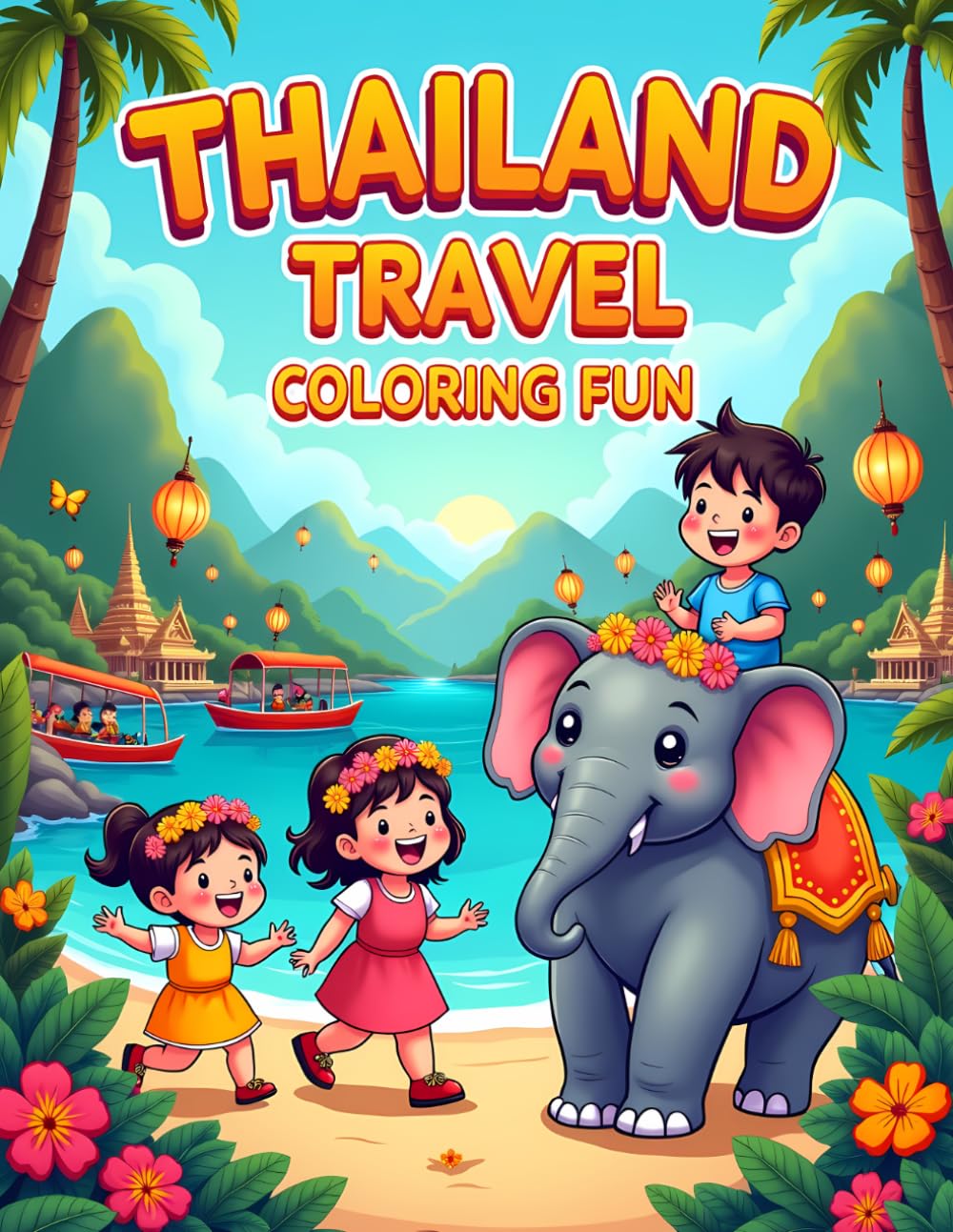 Thailand Travel Coloring Fun: Cute Thailand Coloring Book for Kids Ages 4–8 | Tropical Adventures, Elephants and Easy Coloring Pages