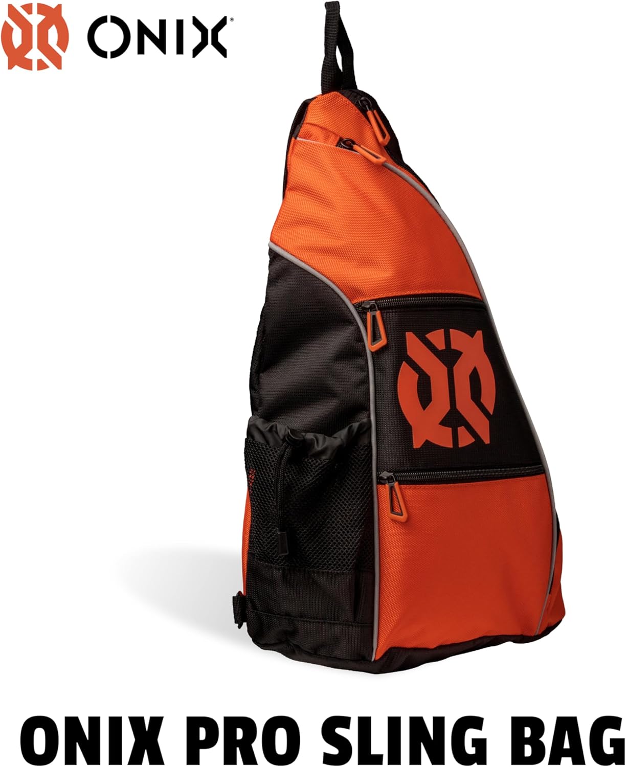 ONIX Pickleball Pro Team Sling Bag — Orange and Black with Adjustable Strap, Durable Construction, and Spacious Storage for All Your Pickleball Gear