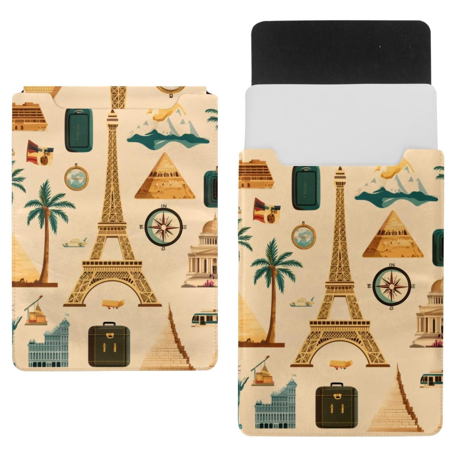 Funda de viaje para portátil Sepia Tone en terciopelo holandés de tacto premium 7
