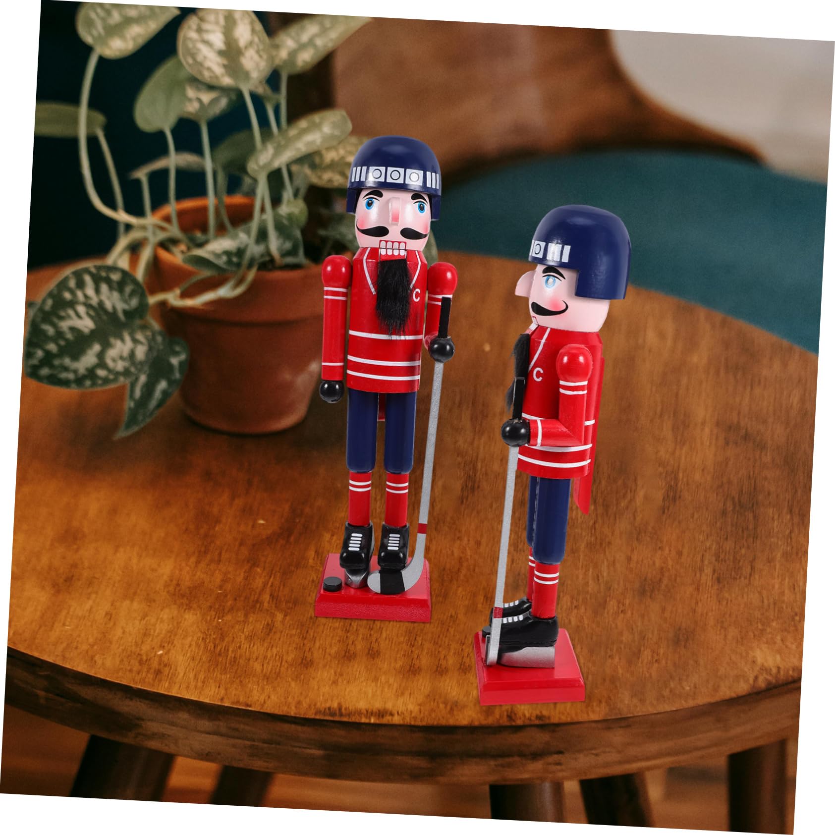 Figura Madera Decoración Mesa Navidad Temática Deporte para Adornos Festivos Hogar