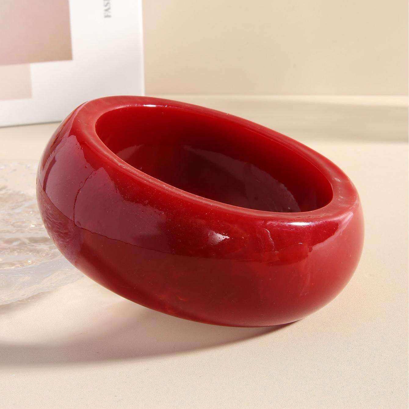 Fashion Chunky Resin Cuff Bangle Bracelet Colorful Acrylic Geometric Irregular Shaped Wide and Thick Oval Plastic Wristband for Women Gifts Holiday Jewelry - Image 2