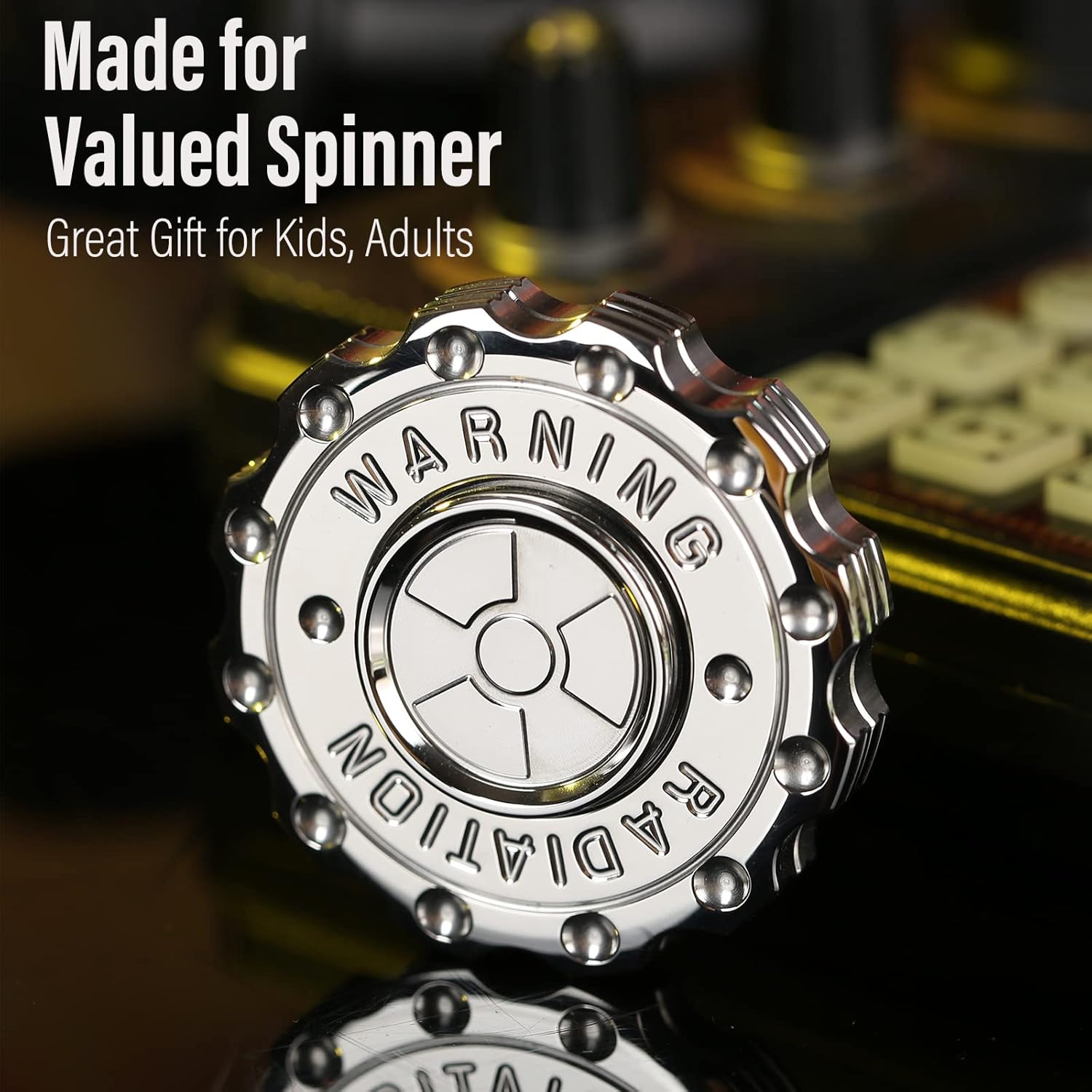 FREELOVE Viking Pirate Magnetic Slider & Fidget Spinners for Adults, Heavy Metal Figette Spin, Premium Bearing, Silent Long Spinning, Small Gossip Desgin, Stainless Steel Nuc Silver