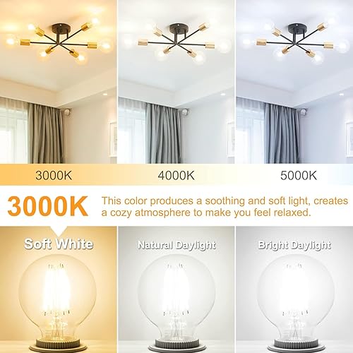 Miniatura 3 de Dekang Paquete de 10 bombillas LED G25 de 4000 K, luz diurna natural, bombillas redondas equivalentes a 60 W para tocador de baño, bombillas LED