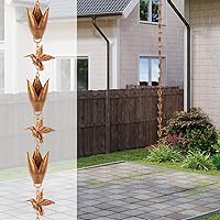 Vista 6 de Cadenas de lluvia negras para canalones, cadena ajustable para drenaje de aleros, Hierro