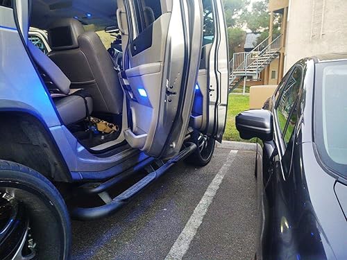 Miniatura 6 de iJDMTOY Lentes transparentes de 36 luces LED azules para puerta lateral de cortesía, compatibles con camiones GM SUV, Escalade Avalanche Silverado