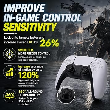 Thumb Grips for PS4 PS5 Controller,Performance Silicone Thumbsticks