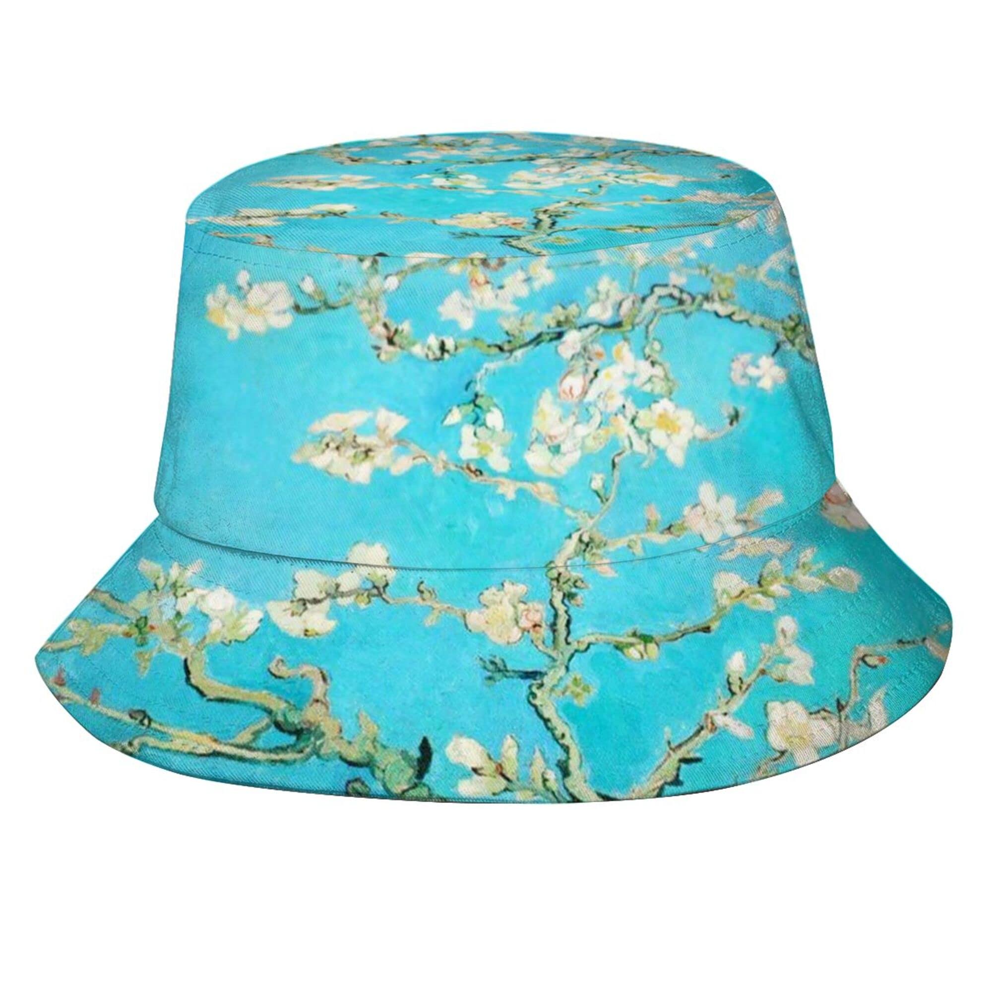Van Gogh Art Bucket Hat Fashion Packable Fisherman Cap Summer Travel Bucket Beach Sun Hats for Women Men, Van Gogh Almond Blossoms 11, One size