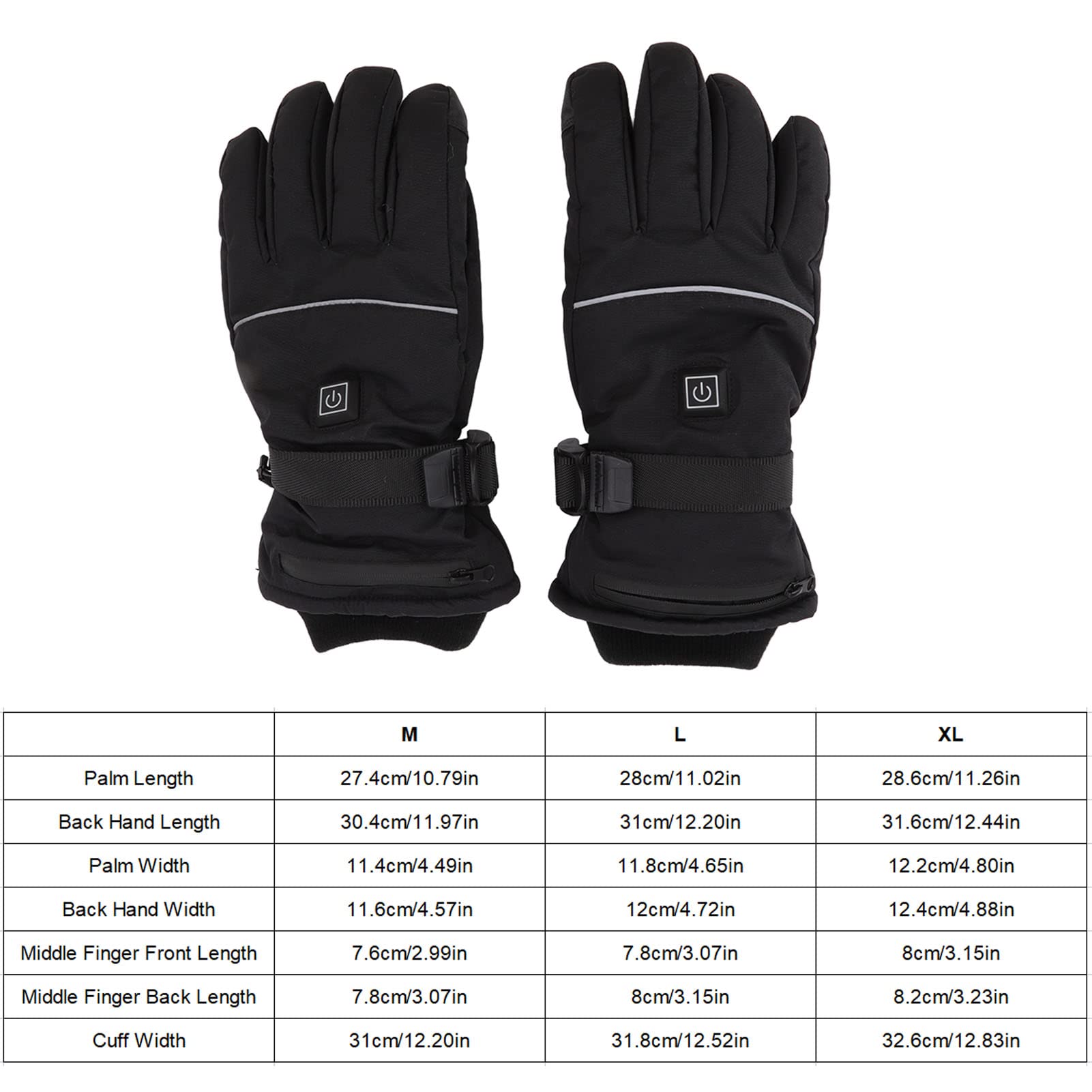 Guantes Calefactables para Hombres Y Mujeres, 3 Niveles de Calefacción, Guantes Eléctricos con Pantalla Táctil, Guantes Térmicos Unisex Impermeables con Pilas para Pesca Al Aire Libre,(M)
