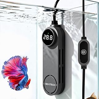 UPETTOOLS 75W Aquarium Heater for 5-20 Gallon Tanks – Submersible Fish Tank Heater with Digital Display & External Temperature Controller, Adjustable 68°F-93°F, for Betta, Shrimp, and Turtle Tanks
