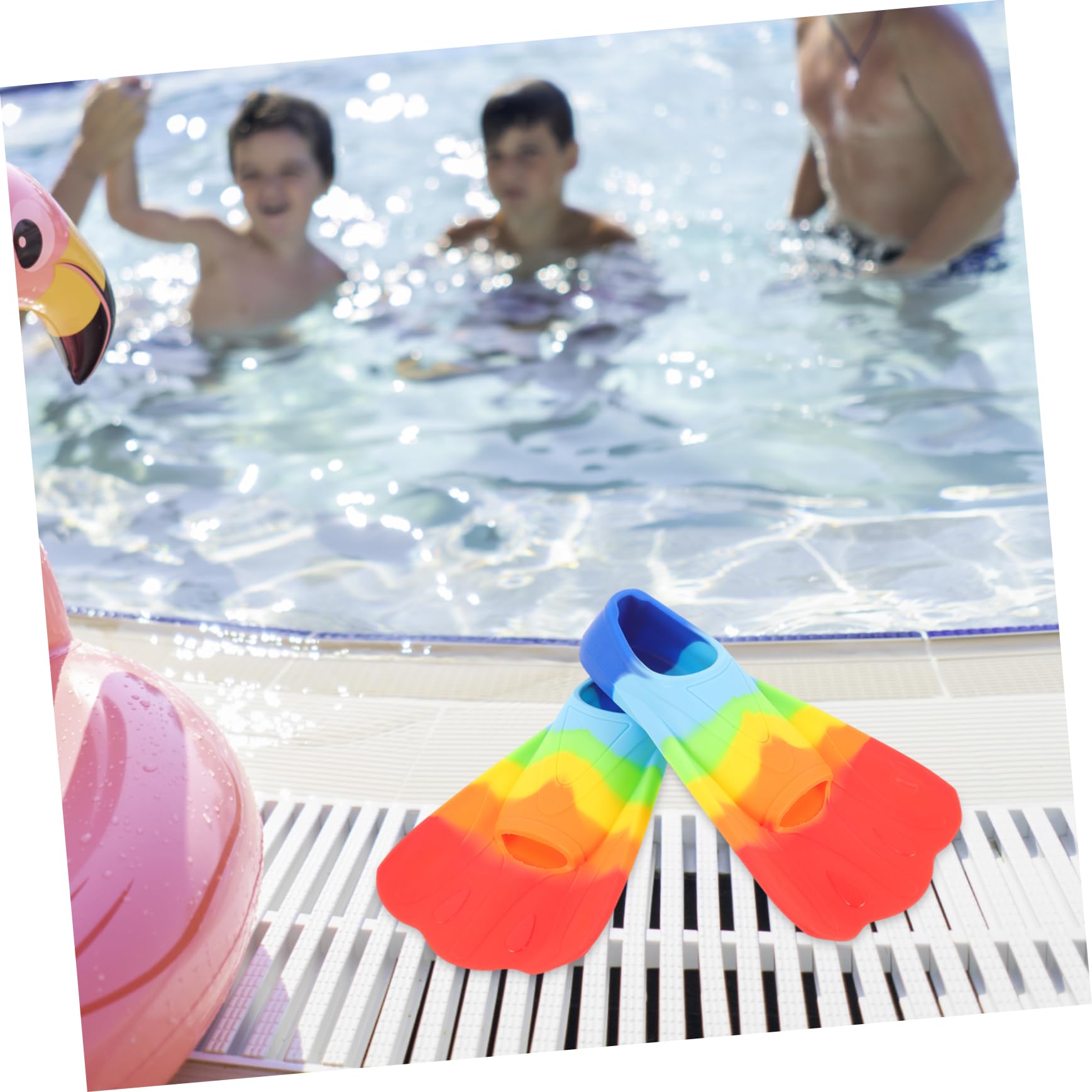 Fins de Natation Garçon Fille Silicone Flexible Légères pour Entraînement Confortable pour Snorkeling Natation