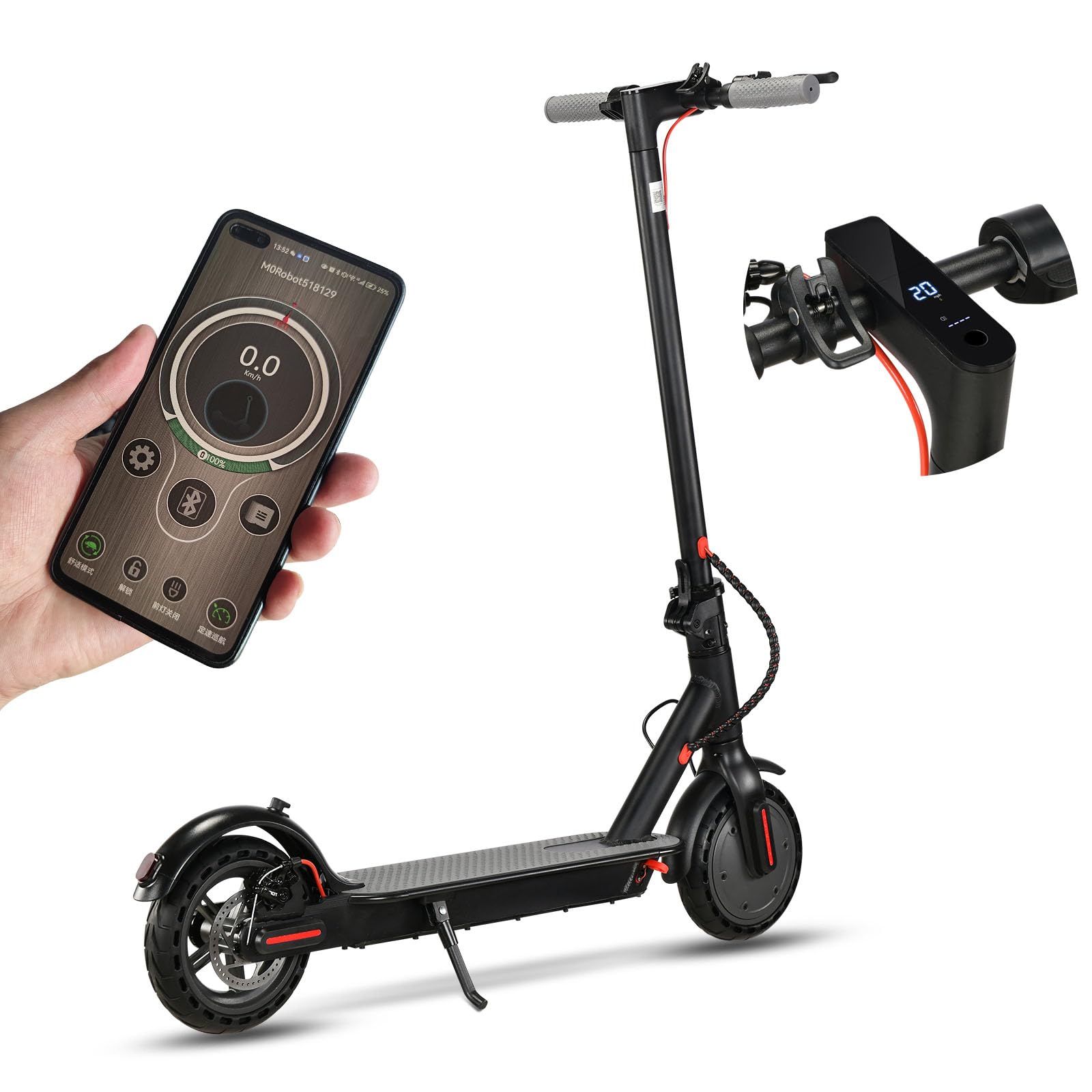 Electric Scooter 250 350w Motor Up to 17 19miles Range and 19Mph Speed 8 5 Tires Folding Electric