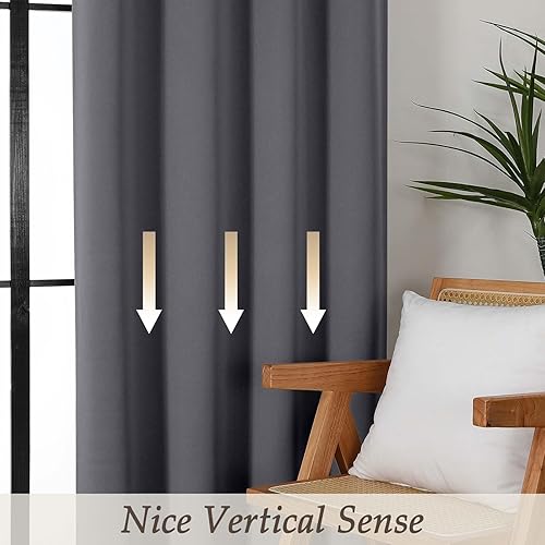 Miniatura 52 de Gwine Cortinas opacas para sala de estar de 63 pulgadas de largo, con aislamiento térmico, cortinas opacas para decoración de dormitorio con Azul