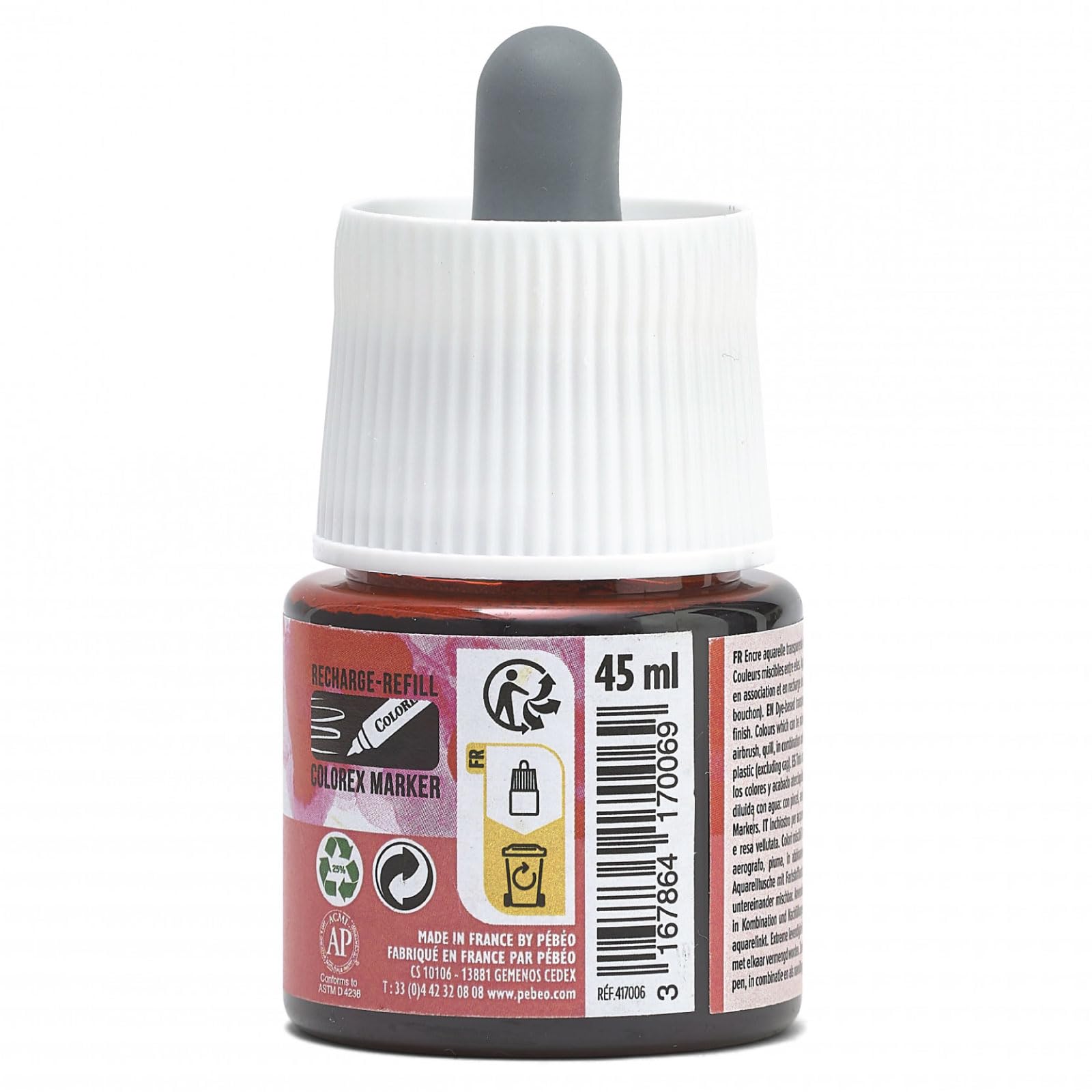 Inchiostro Colorex Pébéo Bianco 45 ML - Per Acquerello, Fumetti E Disegno - Multiuso Su Tutti I Supporti - Foto 4