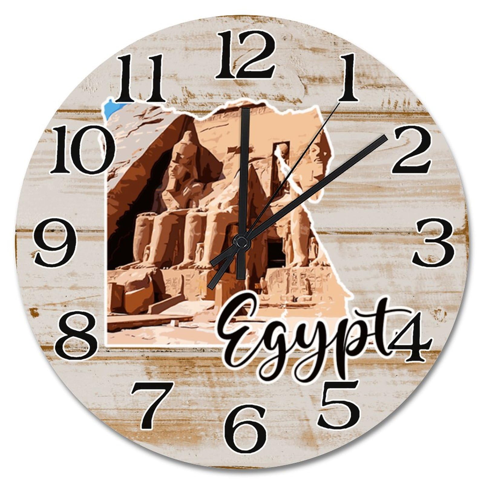 Horloge murale en bois 38 cm à piles pour décoration de maison moderne