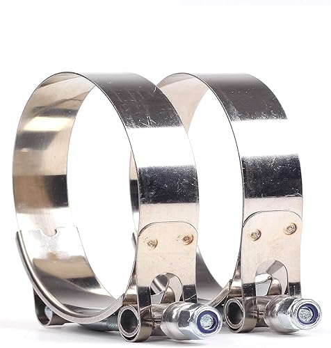 Vista 65 de Abrazaderas de acero inoxidable con perno en T, abrazaderas de tubo turbo para manguera de 1.75 pulgadas (10 piezas de 2.008-2.323 in)