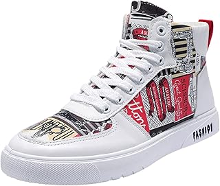 Sportschuhe Herren Turnschuhe High-Top Sneaker Straßenlaufschuhe Skateschuh personalisierte Graffiti Basketballschuhe Outdoor Fitnessschuhe Atmungsaktiv Running Shoes, Geschenke für MäNner