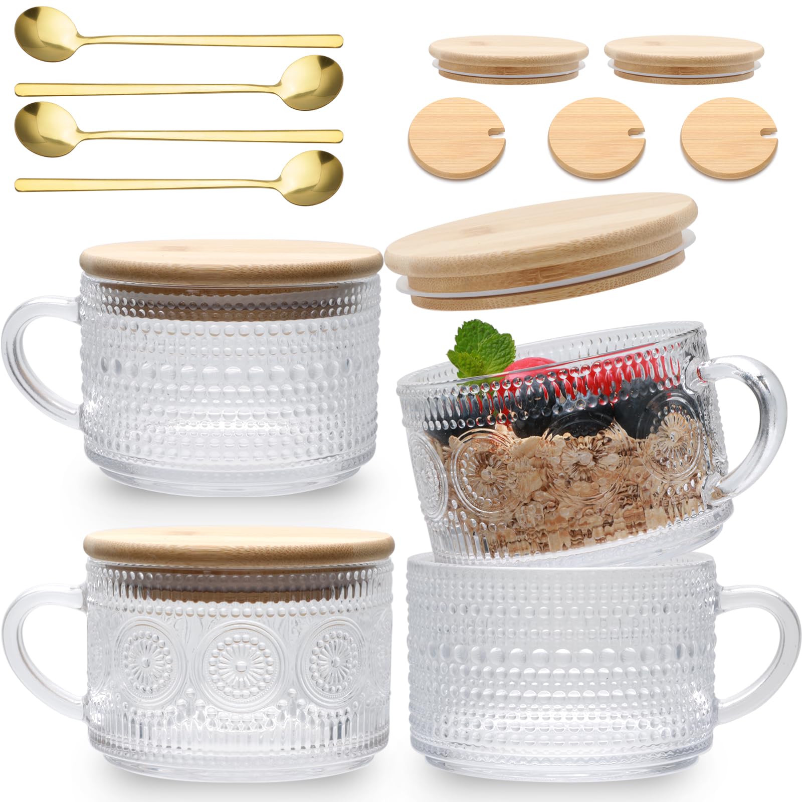 Amazon.com: Maredash 4pcs Overnight Oats Containers with Lids