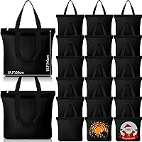 Vista 11 de Silkfly 20 Bolsas de Lona a Granel de 16.5x13.4'' Bolsas de Lona de Algodón en Blanco con Asas y Cremallera Reutilizables Lisas para Comestibles