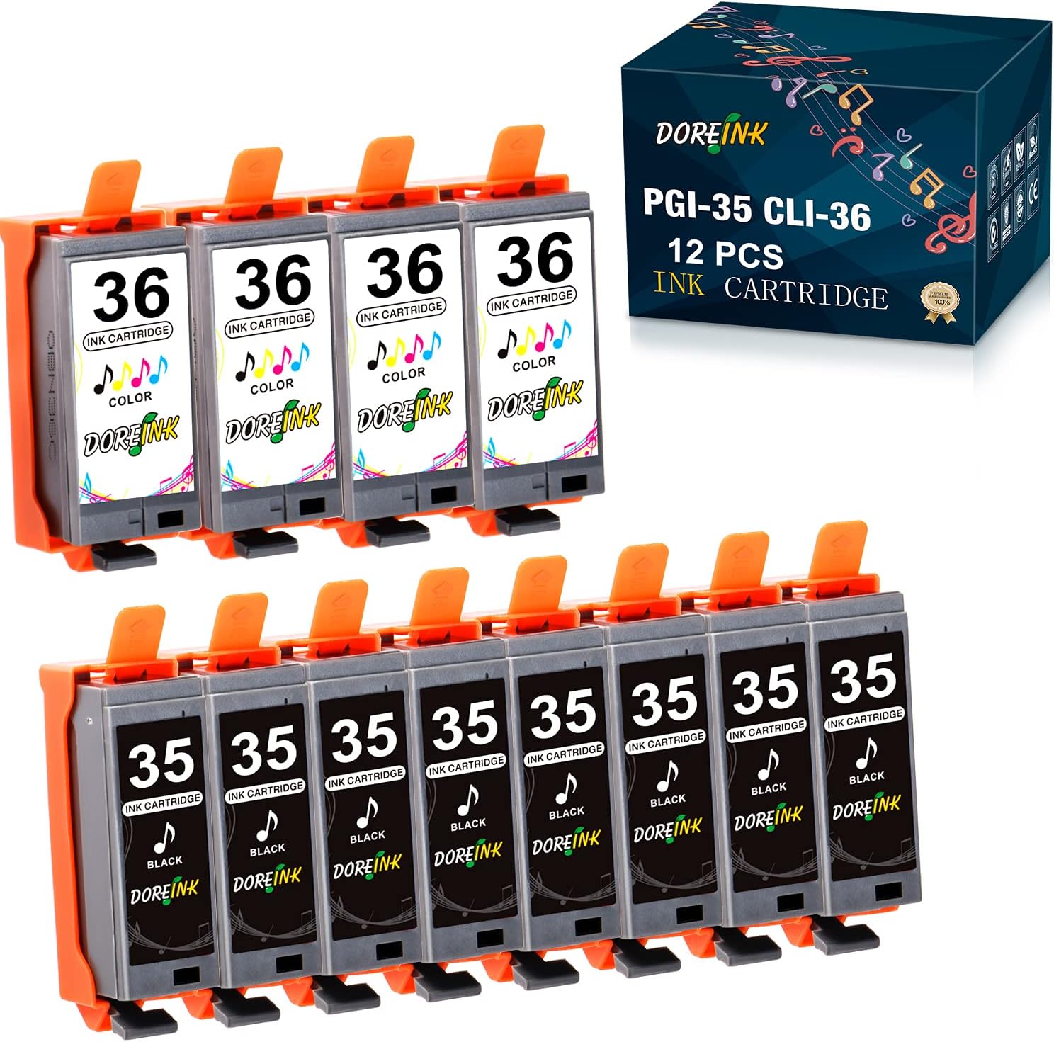Yongairuink Tintenpatronen PGI-35 CLI-36 Kompatibel Für Canon IP100, IP110, TR150, Mini 260 – 4er Set