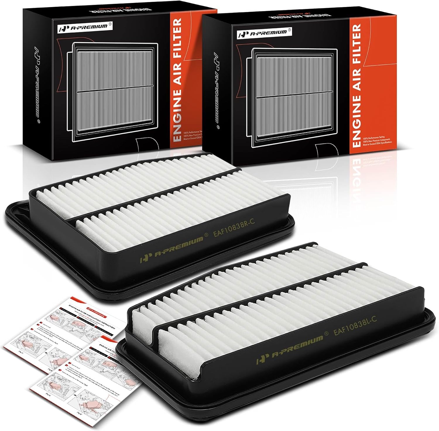 APremium 2PC Engine Air Filter Compatible with Kia