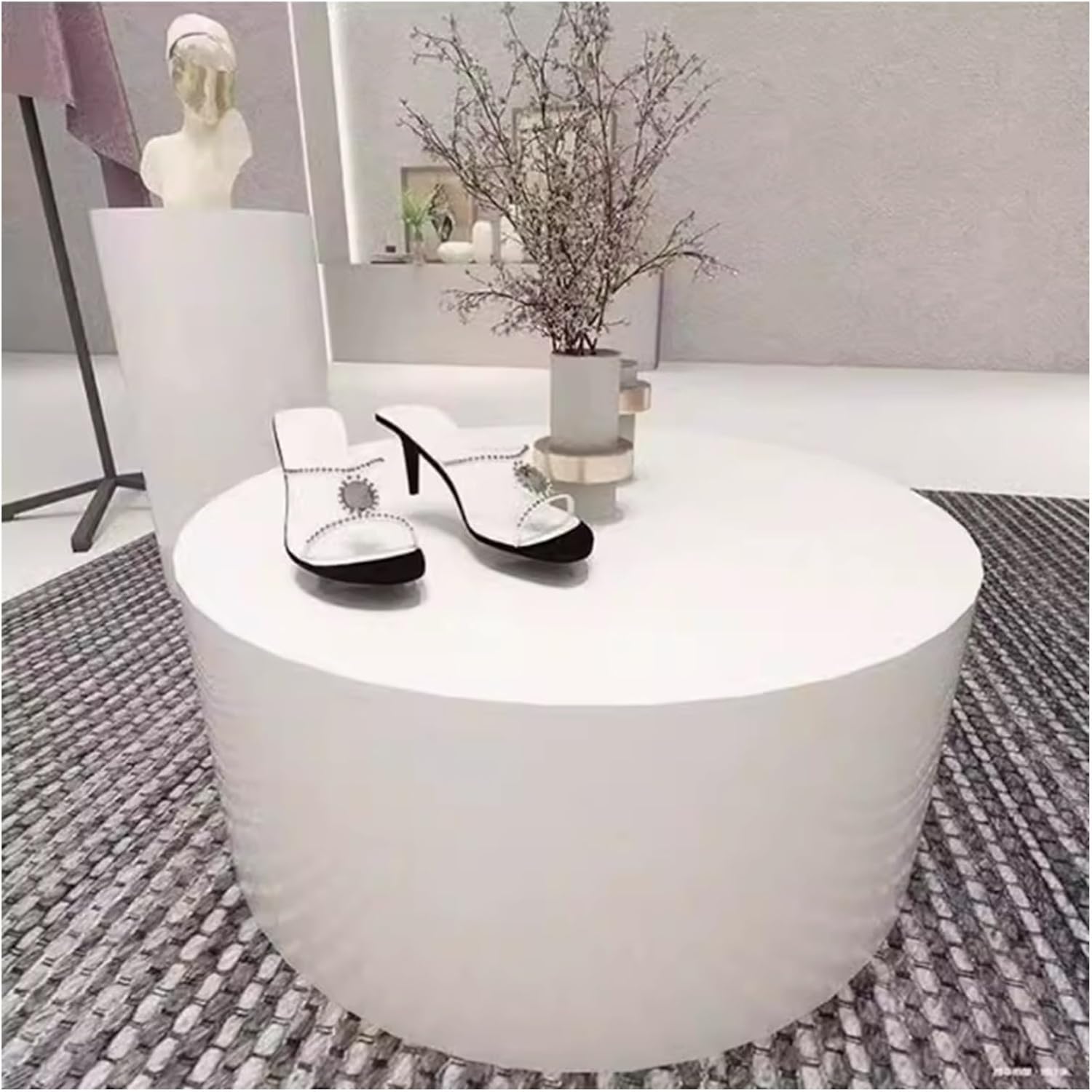 Round Pedestal Stand for Party & Wedding Decor, Clothing Store Display, Sturdy 60x30cm Base for Art & Event Showcase, Versatile Load-Bearing Platform Stand