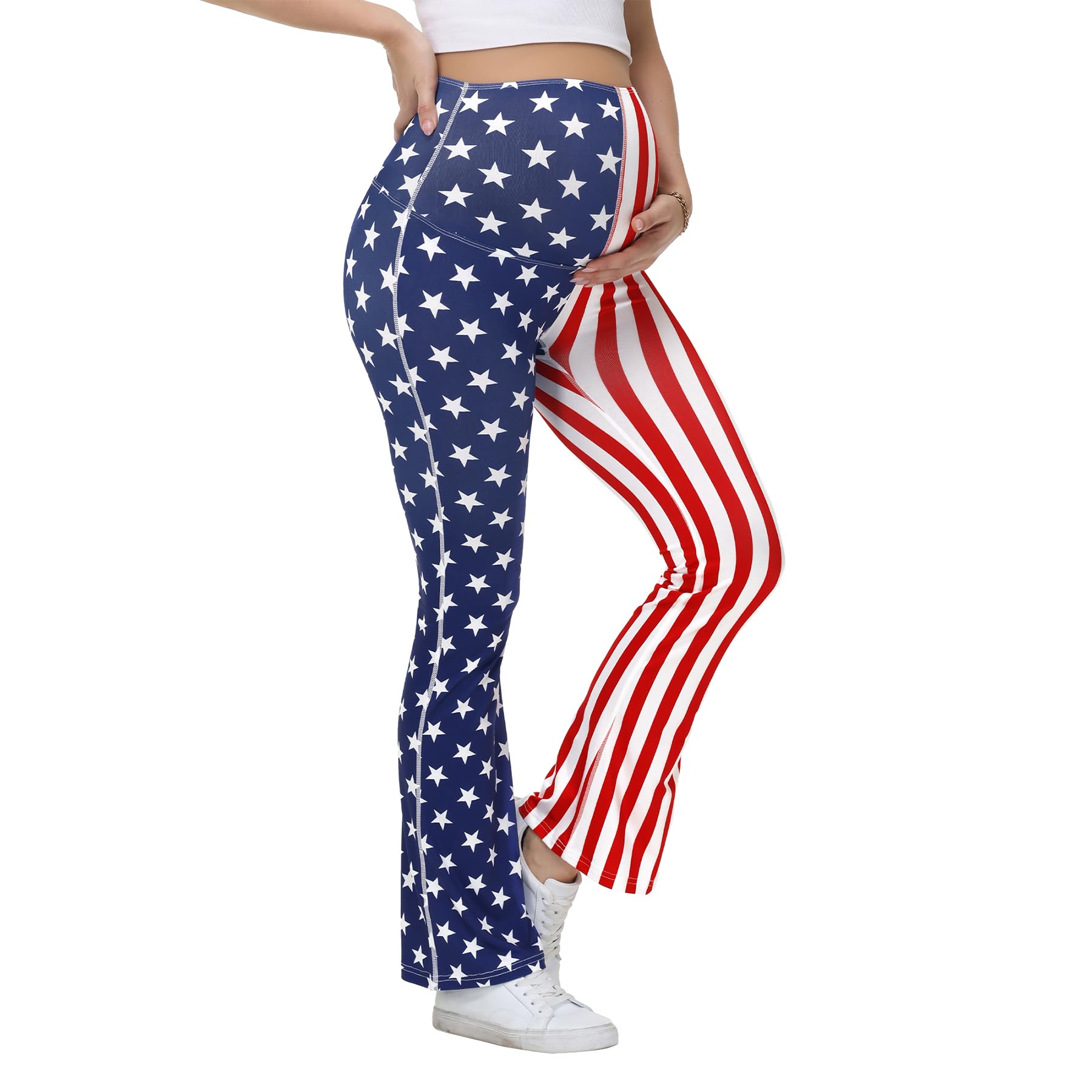 Zando Maternity Leggings for Women Maternity Pants with Pockets Over The Belly-for Leisure Yoga Exercise Workout
