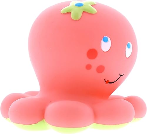 Miniatura 8 de DolliBu Octopus Bath Buddy Squirter - Juguete flotante de goma de pulpo rosa, divertido juego de baño para niños pequeños, lindo juguete de animales