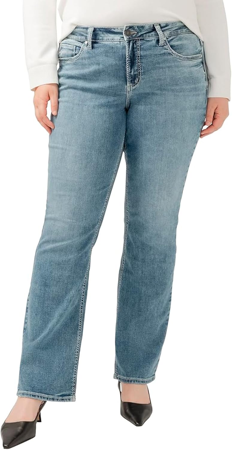 Silver Jeans Co. Women’s Plus Size Suki Mid Rise Slim Bootcut Jeans