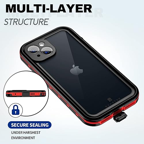 Miniatura 8 de BEASTEK Funda impermeable para iPhone 13 Mini, serie TRE a prueba de golpes, a prueba de polvo, IP68 con protector de pantalla integrado, funda