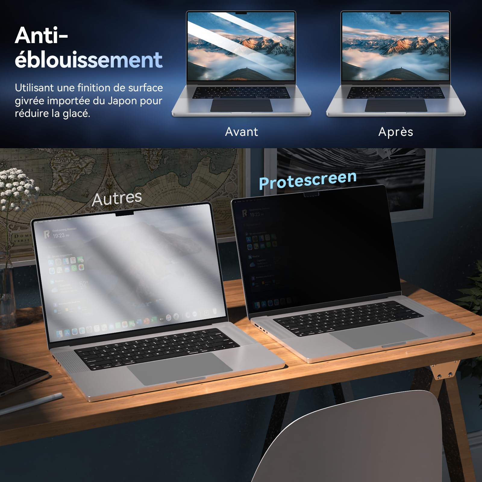 Filtro privacy a 360° per MacBook Pro da 14" (2021-2026, M1, M2, M3, M4, M5), filtro anti spia protezione schermo, Laptop Privacy Screen per Mac 14,2"