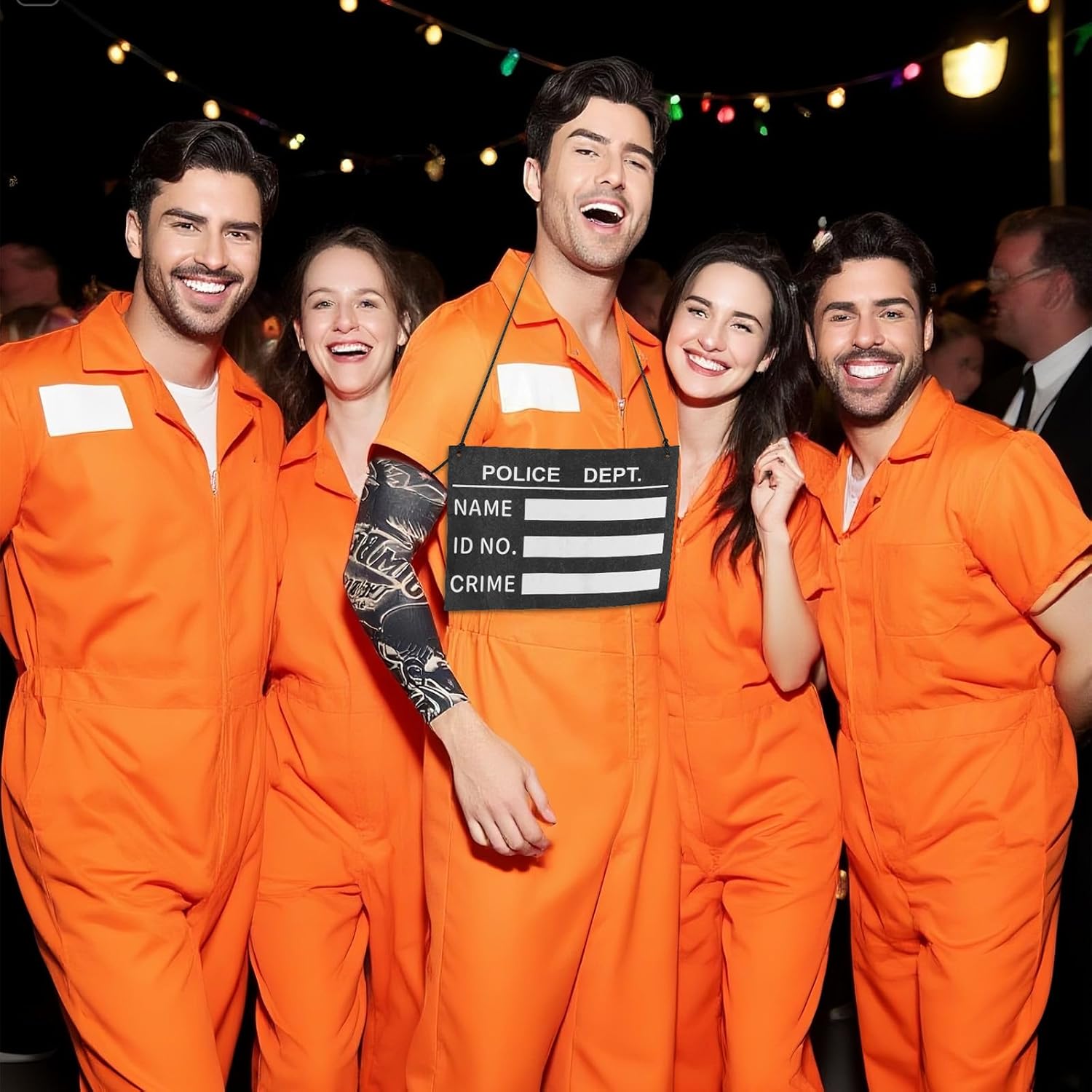 Prisoner Costume - Orange Jumpsuit for Men Woman- Halloween Prison Inmate Uniform, Unisex Jail Criminal Outfit - Image 3