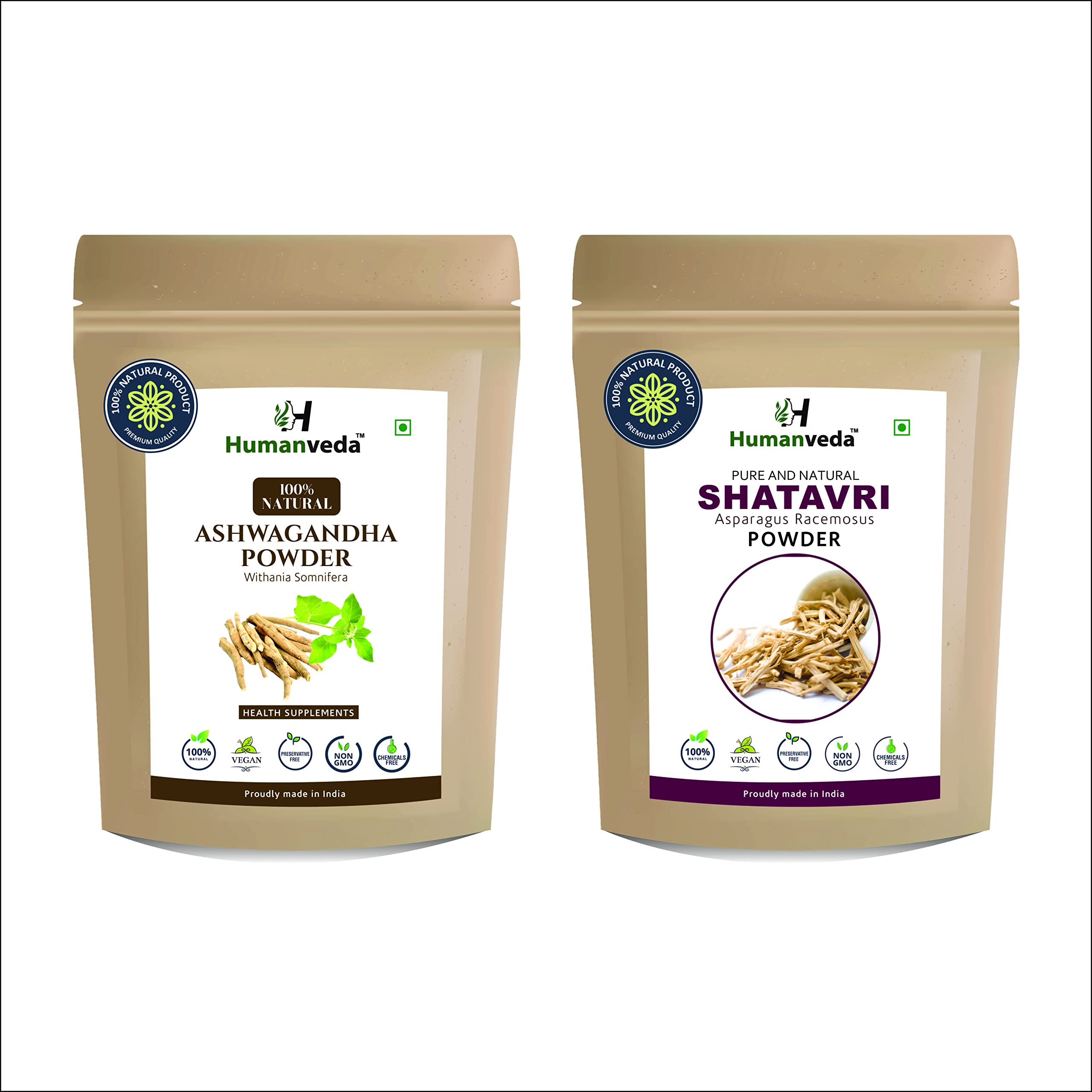 Humanveda Natural Ashwagandha Powder and Shatavari Powder - For Immunity Booster, Womens & Mens Health Care, 100g Each (100 * 2=200g) (B0BRV6XB8T) Amazon Price History, Amazon Price Tracker