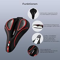 YOUNGDO Ergonomikus Kerékpár Nyereghuzat Gél Párnázással - Kék, Vízálló, Memory Foam, Unisex, Kényelmes Bicikli Ülésvédő 6