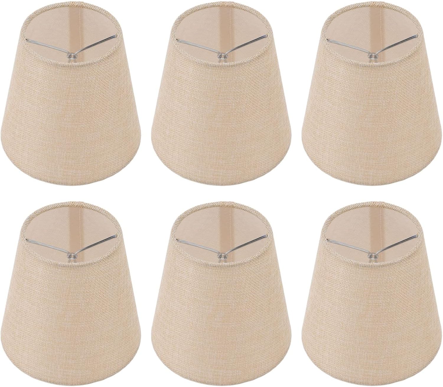 HERCHR Lamp Shades,6Pcs Drum Fabric Lamp Shades for Table