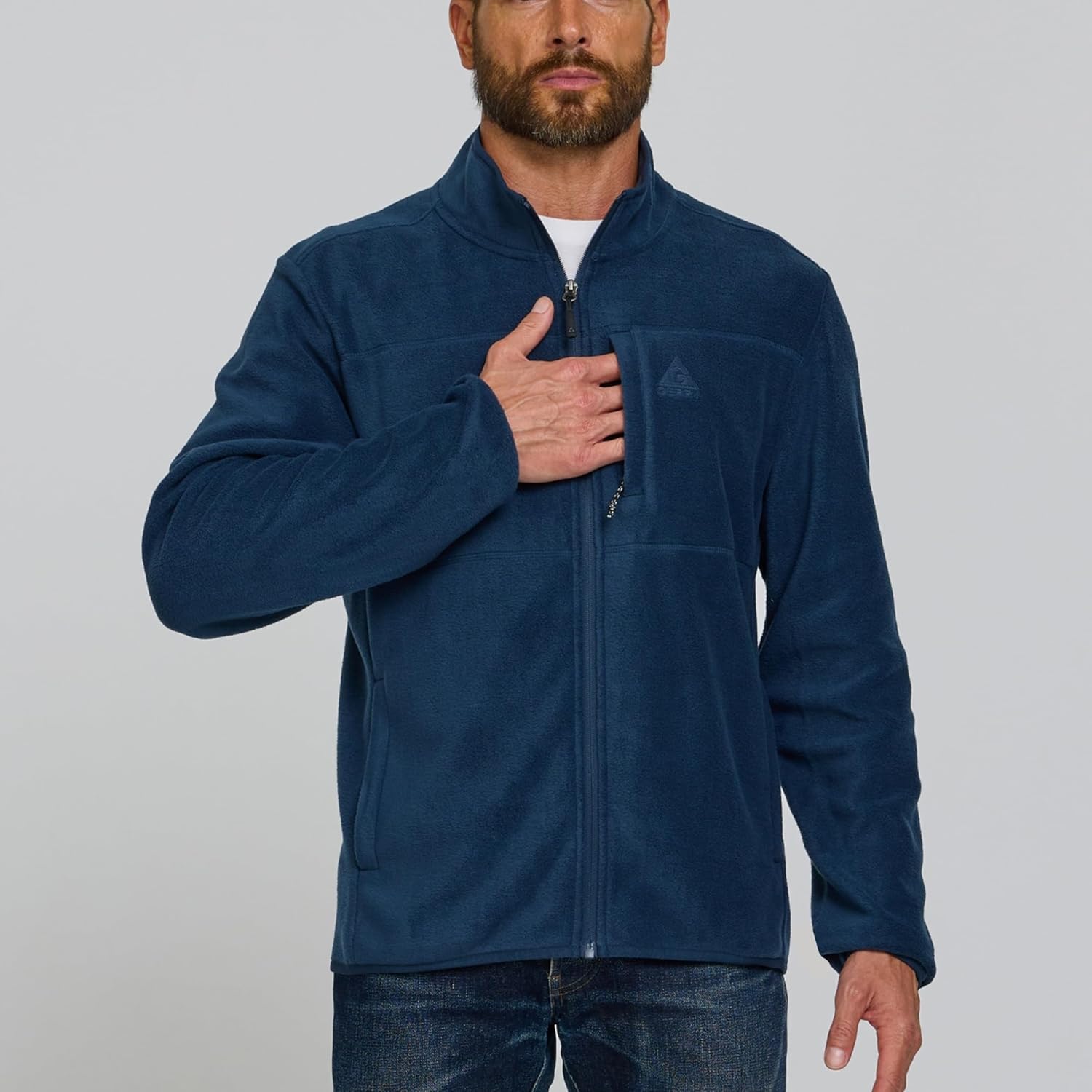 Gerry Mens Fleece Jacket – Zip Up Sweater, Lightweight Athletic Sweater, Warm Soft Polar Full Zipper Jacket, Mock Neck - Image 3