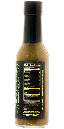 Hellfire Gourmet Green Hot Sauce with Carolina Reaper, Multi Award-Winning Verde Sauce, FEATURED IN MEN'S FITNESS MAGAZINE as one of the Healthiest Hot sauces on the market, 5 oz