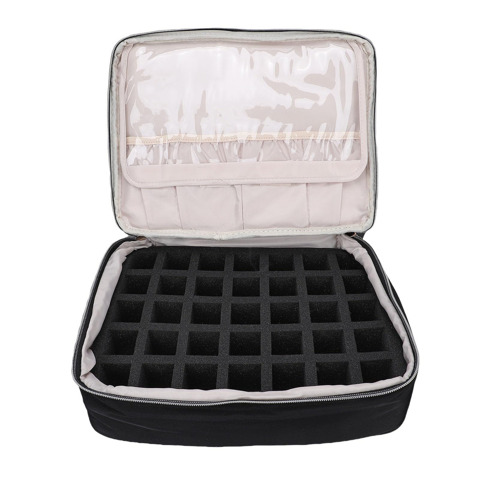 Semme Borsa Organizer per Smalti per Unghie, Custodia per Manicure Portatile Professionale per 60 Bottiglie e Strumenti con Tracolla Regolabile, Divisori Rimovibili, per Salone di (BLACK)