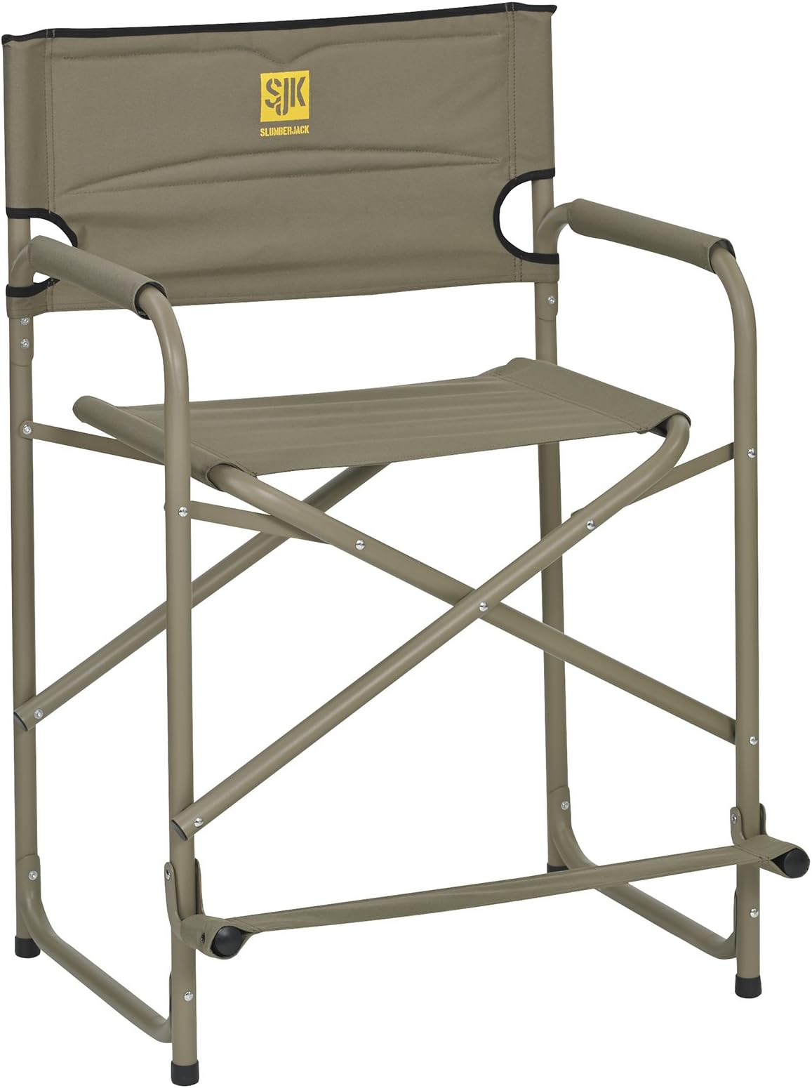 Slumberjack SJK Adult Big Tall Steel Compact Camping Chair with Footrest Supports 325 lbs