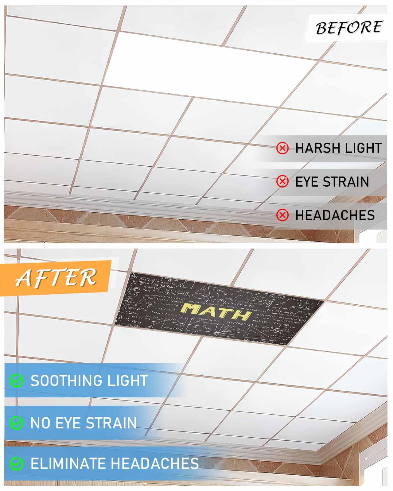 4x Fluoreszierende Lichtabdeckungen – Magnetische Filter Für Deckenleuchten, 1,2x0,6m, Lavendel