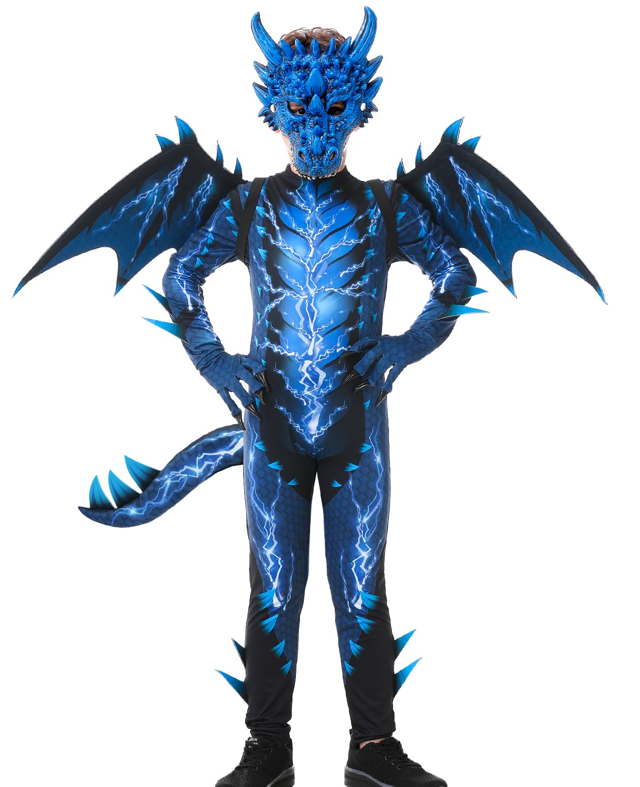 aicoaub Dragon Costume Kids Halloween Costumes for Boys Red Blue Dragon Fancy Dress Kids 110 to 160 cm, 4 to 13 years