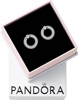 Pavé & Logo Circle Reversible Stud Earrings - Gift for Her - Versatile Women's Earrings - Sterling Silver & Cubic Zirconia - With Gift Box