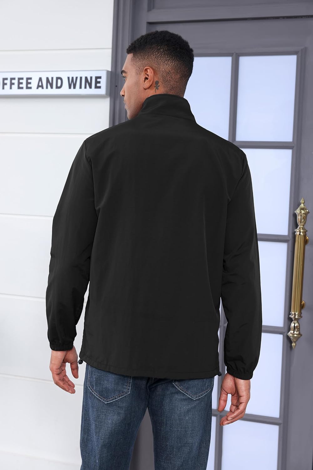MorwenVeo Men's Casual Quarter Zip Pullover Lightweight Golf Track Jacket Stylish Windbreaker For Outdoors & Travel - Image 5